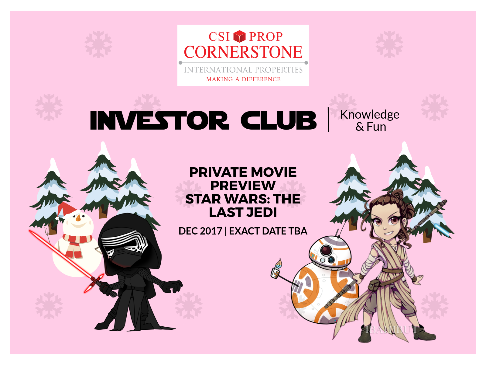 The Investor Club in Dec will feature Star Wars!