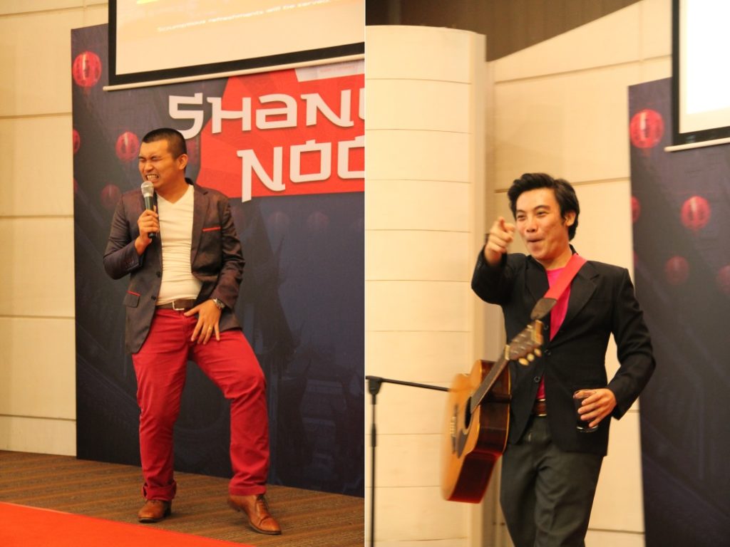 Comedians Chi Ho and Aaron giving the audiences fits of laughter