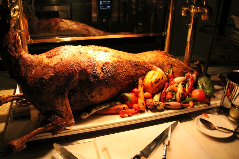 The tasty, succulent roast lamb was a hit with the diners