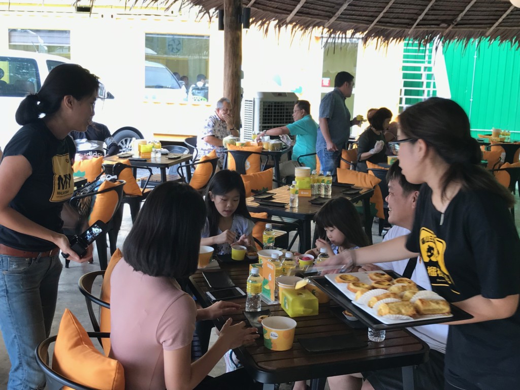 Different types of durian served for the investors and their families