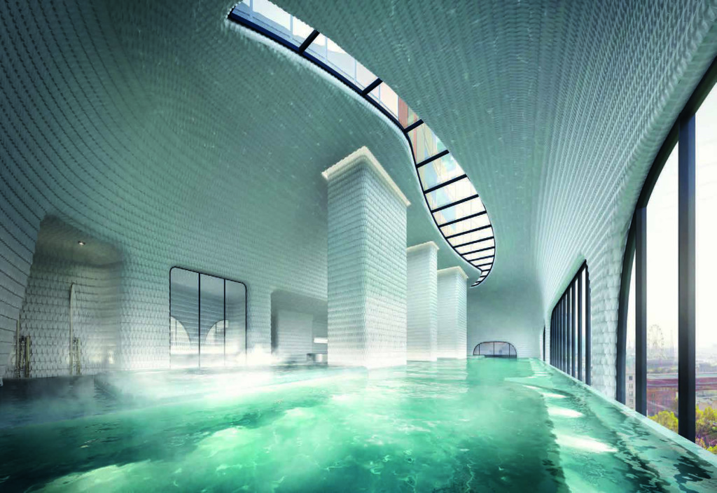 One of the many enviable amenities that Aspire has is a pool with a view.