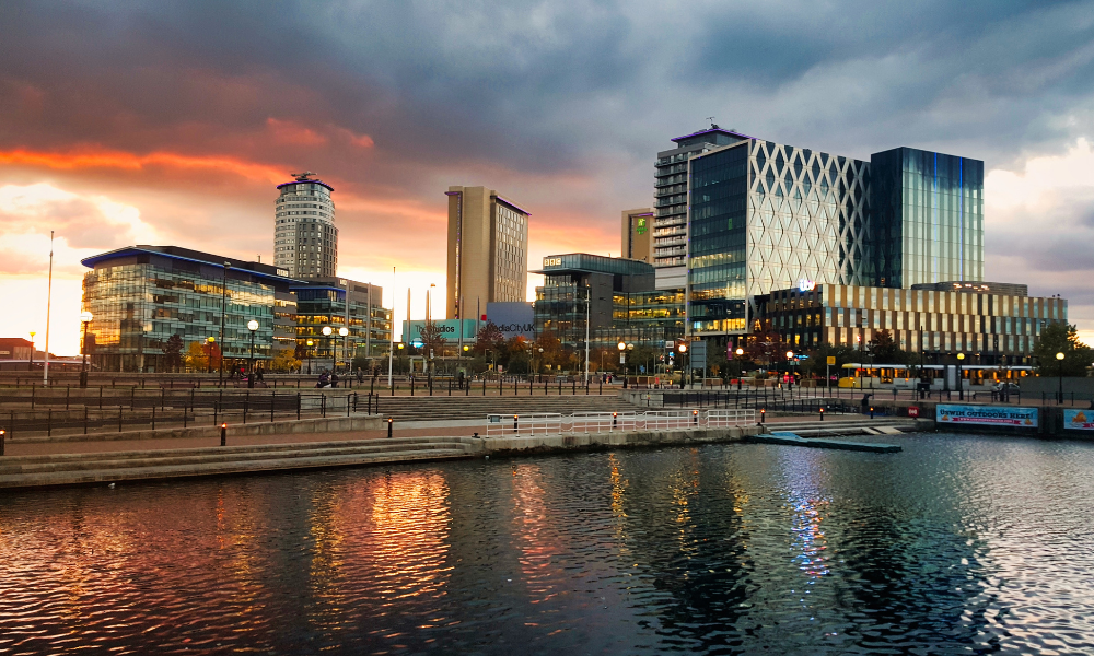 MediaCityUK: Built on the site of a derelict industrial dockland, the £2 billion regeneration has transformed the area into a media hub with one of the largest high definition facilities in the European continent. Image: Orry Verducci, Upsplash